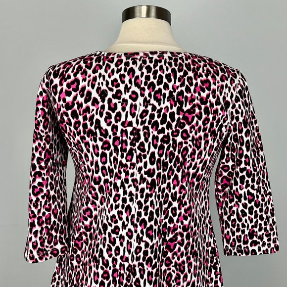 Tyler Boe Alexa Womens Pink Leopard Animal Print A Line Dress Cotton size Small - Picture 7 of 12